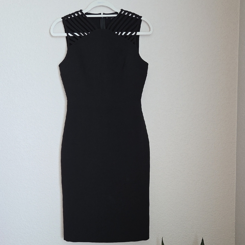 Express Black and White Sheath Midi Dress